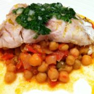 Pan Fried Snapper w/ Thyme, Chilli, Caper Chickpeas