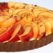 Nectarine Tart with Ginger Nut biscuit base